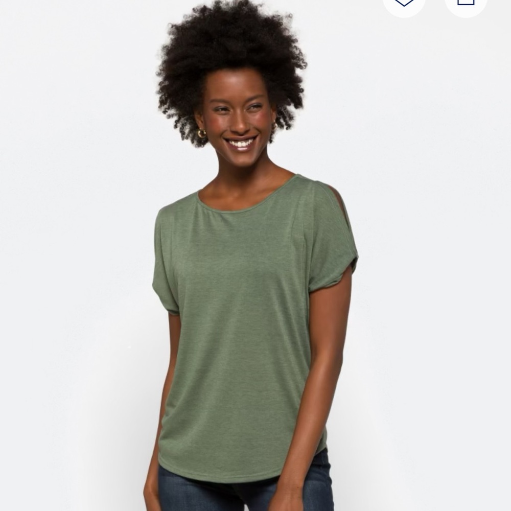 Colette Romey cold-shoulder tee